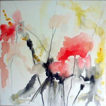 Painting titled "Coquelicots" by Bénédicte Becquart, Original Artwork, Acrylic