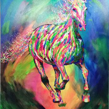 Peinture intitulée "Wild Horses - Confi…" par Benedikt Timmer, Œuvre d'art originale, Acrylique