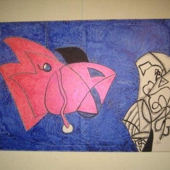 Painting titled "Fishing on a liney…" by Benjamin De Glimme, Original Artwork, Acrylic