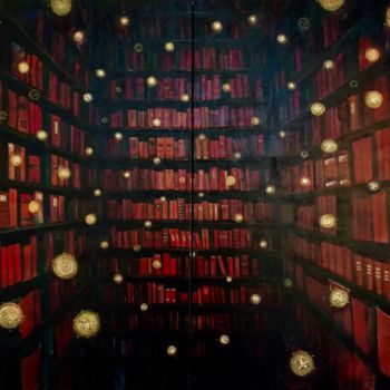 Peinture intitulée "The Grand Library o…" par Ben J. Gross, Œuvre d'art originale, Acrylique