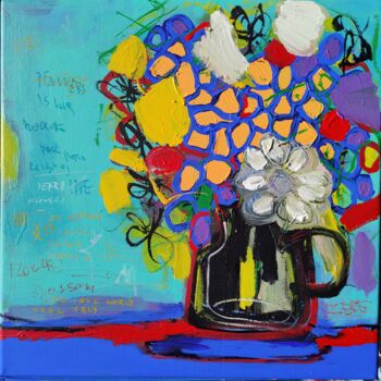 Pintura titulada "Flowers on table" por Berez, Obra de arte original, Acrílico