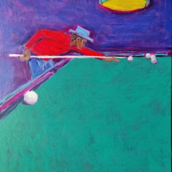Painting titled "The billiards player" by Berez, Original Artwork, Acrylic