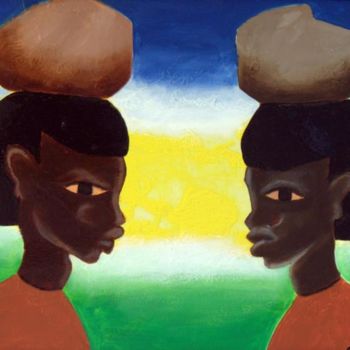 Schilderij getiteld "Twins" door Berlin Cassamajor, Origineel Kunstwerk