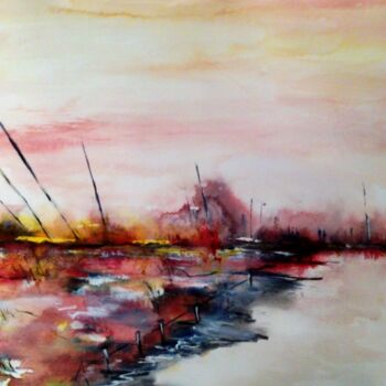 Schilderij getiteld "effervescence-50x70…" door Bernard Courtalon (courtaloni), Origineel Kunstwerk, Aquarel