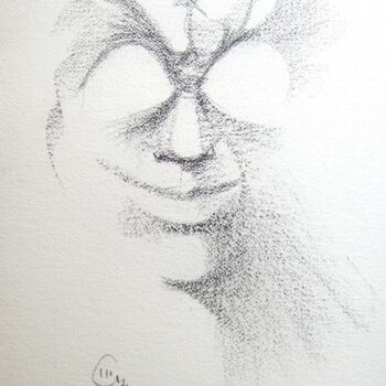 Drawing titled "Sourire" by Bernard Maricau, Original Artwork