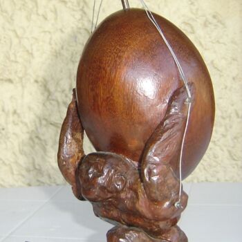 Sculpture titled "Pater doloris" by Bernard Sabathé, Original Artwork, Wood