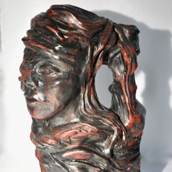 Sculpture titled "visage" by Bernard Schembri, Original Artwork, Terra cotta