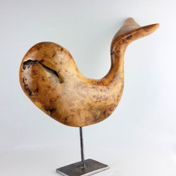 Escultura titulada "Baleine Cerebos" por Bernard Geoffroy, Obra de arte original, Madera