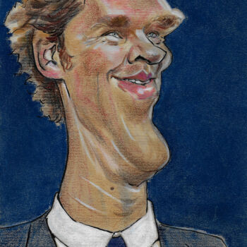 Painting titled "Benedict Cumberbatch" by Bertrand Daullé, Original Artwork, Pastel