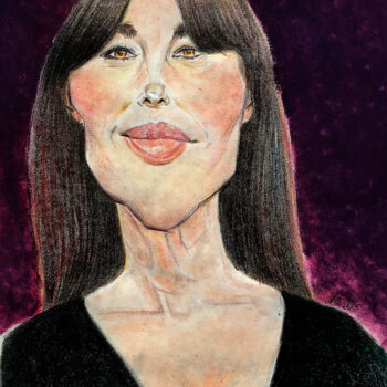 Rysunek zatytułowany „Monica Bellucci” autorstwa Bertrand Daullé, Oryginalna praca, Pastel