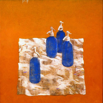 Peinture intitulée "les bouteilles d'ea…" par Billy Renoir, Œuvre d'art originale