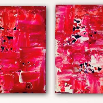 Painting titled "Diptychon  "Pretty…" by Bettina Axel, Original Artwork, Acrylic Mounted on Wood Stretcher frame