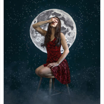 Photography titled "Être dans la lune 0…" by Bettina Dupont, Original Artwork, Manipulated Photography