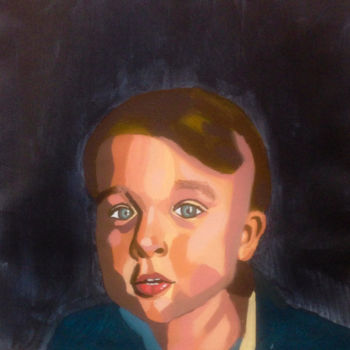 Schilderij getiteld "Portrait Enfant" door Baptiste Gamus, Origineel Kunstwerk, Acryl