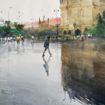 "Mumbai Monsoon 2" başlıklı Tablo Bhargavkumar Kulkarni tarafından, Orijinal sanat, Suluboya