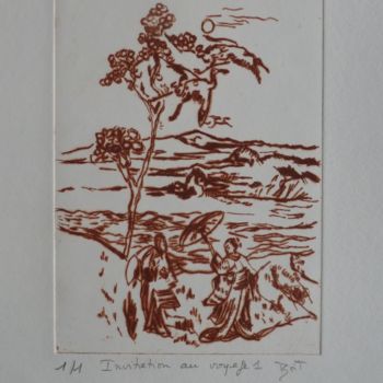 Incisioni, stampe intitolato "Invitation au voyage" da Brigitte Bibard-Guillon, Opera d'arte originale, incisione