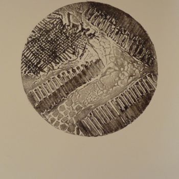 Estampas & grabados titulada "Rond bistre" por Brigitte Bibard-Guillon, Obra de arte original, Colagrafia