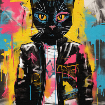 Digitale Kunst getiteld "Cat 4" door Bilge Paksoylu, Origineel Kunstwerk, AI gegenereerde afbeelding