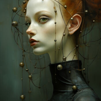 Digital Arts titled "Robotic Girl" by Bilge Paksoylu, Original Artwork, AI generated image