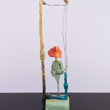 Sculpture titled "YOUNG WOMAN STROLLS…" by Bin Xu, Original Artwork, Clay