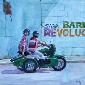 Painting titled "EN CADA BARRI 4" by Bivan, Original Artwork, Acrylic Mounted on Wood Stretcher frame