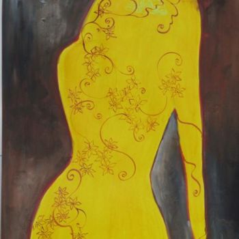 Painting titled "Silhouette 3" by Sylvie Guinand (Blanche G.), Original Artwork, Acrylic