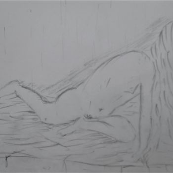 Drawing titled "Pose à 20 h" by Roberto Urbano, Original Artwork, Pencil