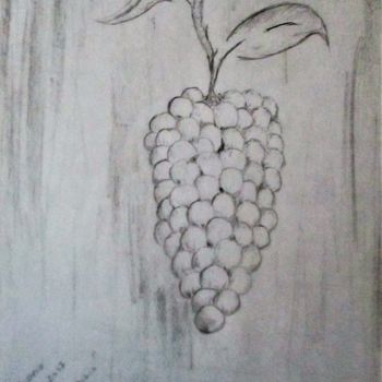 Dibujo titulada "Grappe de raisin" por Roberto Urbano, Obra de arte original, Lápiz