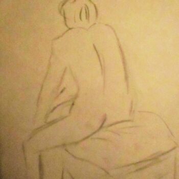 Dibujo titulada "Ebauche assise 4" por Roberto Urbano, Obra de arte original, Carbón