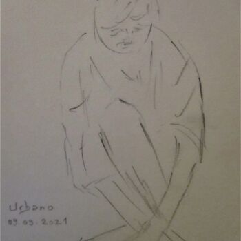 Σχέδιο με τίτλο "Ebauche avec Daphné." από Roberto Urbano, Αυθεντικά έργα τέχνης, Μολύβι