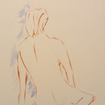 Pintura titulada "Femme nu de dos" por Roberto Urbano, Obra de arte original, Acuarela