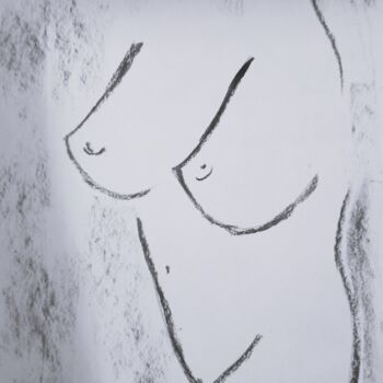 Dibujo titulada "Nu à l' aube" por Roberto Urbano, Obra de arte original, Carbón