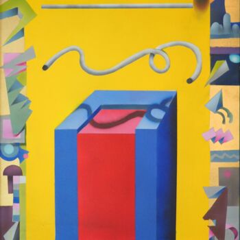 Pittura intitolato "The Cube" da Bob Mccormick, Opera d'arte originale, Acrilico Montato su Altro pannello rigido