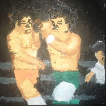 Peinture intitulée "The Japanese Wrestl…" par Bogdan Arkhipov, Œuvre d'art originale, Huile