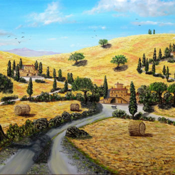 Painting titled "Campagna toscana3.j…" by Leandro Boi, Original Artwork, Oil