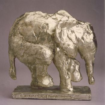 Rzeźba zatytułowany „BABY ELEPHANT  ARGE…” autorstwa Barake Sculptor, Oryginalna praca, Metale