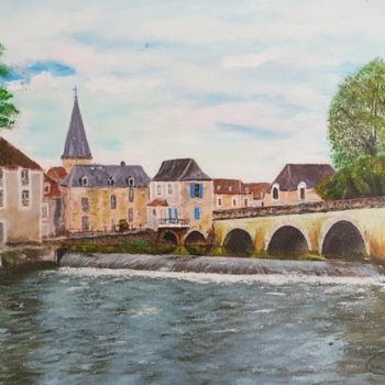 Painting titled "Cubjac (Dordogne)" by Claude Bonnin, Original Artwork, Acrylic