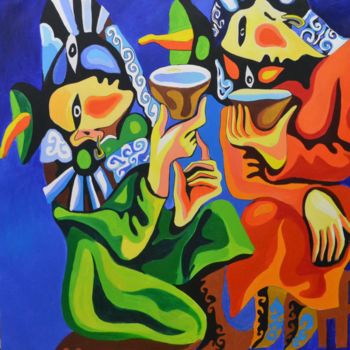 Painting titled "Gossip" by Bono, Original Artwork, Oil