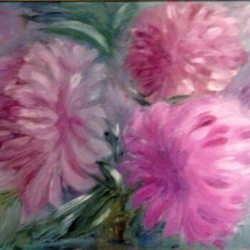 Peinture intitulée "Peonies" par Boris Deriy (Border), Œuvre d'art originale, Huile