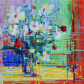 Pintura titulada "Flowers" por Borko Petrovic, Obra de arte original, Oleo