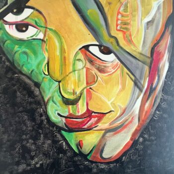 Painting titled "Head On I" by Bossquito, Original Artwork, Oil