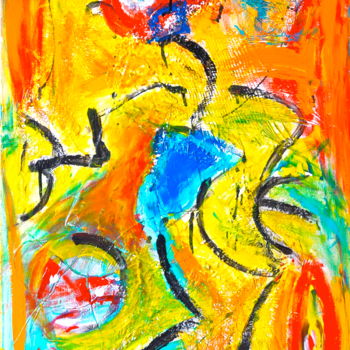 Malerei mit dem Titel "MASCARADE" von Alex Boucaud, Original-Kunstwerk, Acryl