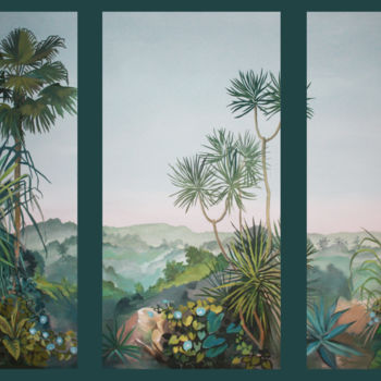 Malerei mit dem Titel "triptyque-champ-de-…" von Les Décors Des Mers Du Sud, Original-Kunstwerk, Andere