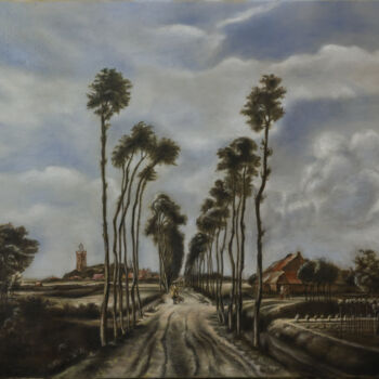 Pintura intitulada "The Avenue at Midde…" por Brigite Rosa, Obras de arte originais, Óleo
