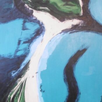 Malerei mit dem Titel "Du ciel, la mer" von Brigitte Barcelo, Original-Kunstwerk, Acryl