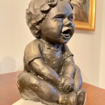 Sculpture intitulée "Le rire de l'enfant" par Brigitte Bouron, Œuvre d'art originale, Argile