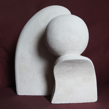 Sculptuur getiteld "Bulle d'écume" door Brigitte Dumont, Origineel Kunstwerk, Beton