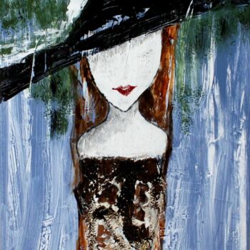 Malerei mit dem Titel "In the rain" von Brigitte Kölli, Original-Kunstwerk, Acryl