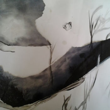 Disegno intitolato "ABSTRAIT 4 noir et…" da Brigitte Krief, Opera d'arte originale