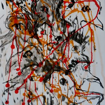 Malerei mit dem Titel "Abstraction musical…" von Brigitte Mathé (MBL), Original-Kunstwerk, Tinte